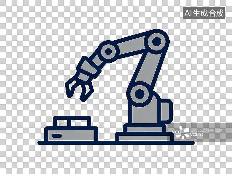 【AI数字艺术】机械臂工业自动化机器人科技线条图标免抠设计素材图片素材