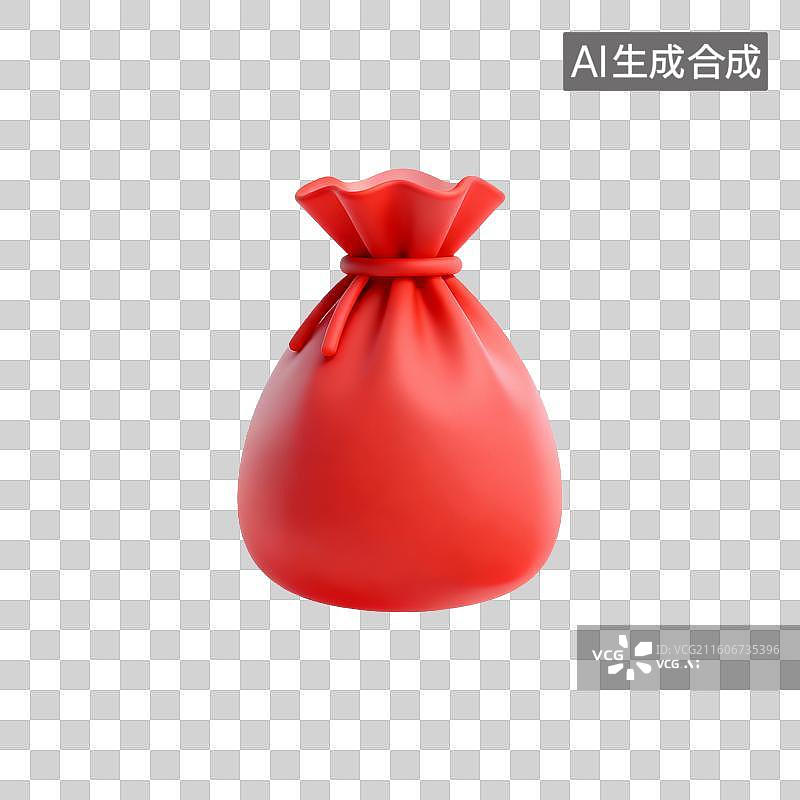 【AI数字艺术】红色钱袋代表金融概念图片素材