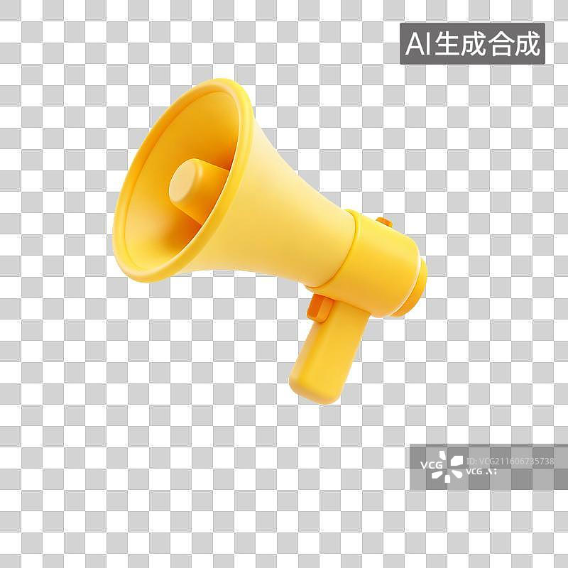 【AI数字艺术】黄色扩音器展示图片素材