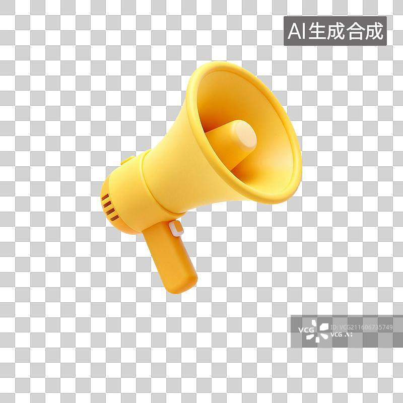 【AI数字艺术】黄色扩音器展示图片素材