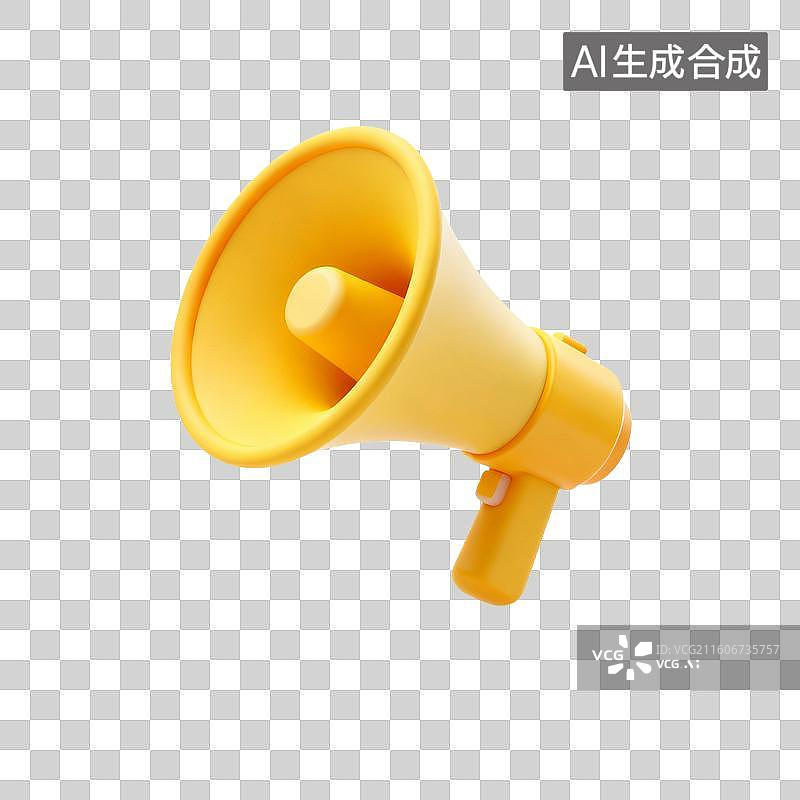 【AI数字艺术】黄色扩音器展示图片素材