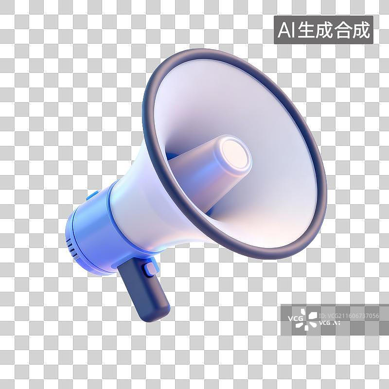 【AI数字艺术】3D渲染扩音器图示图片素材
