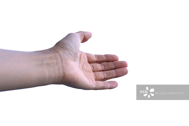 一手做出手势特写的白底图图片素材