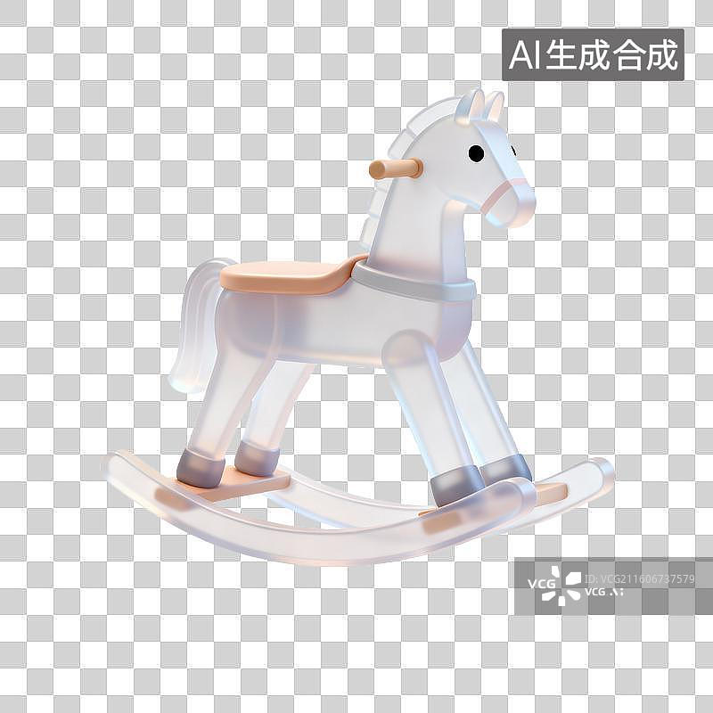 【AI数字艺术】可爱透明的儿童摇马图片素材