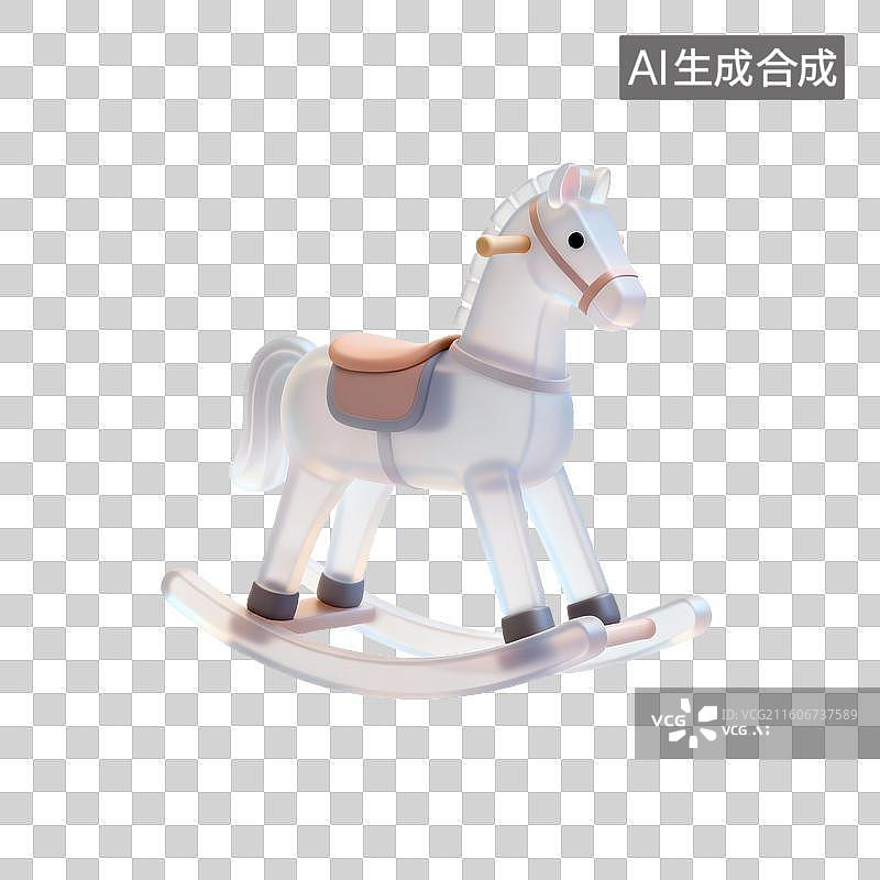 【AI数字艺术】可爱透明的儿童摇马图片素材