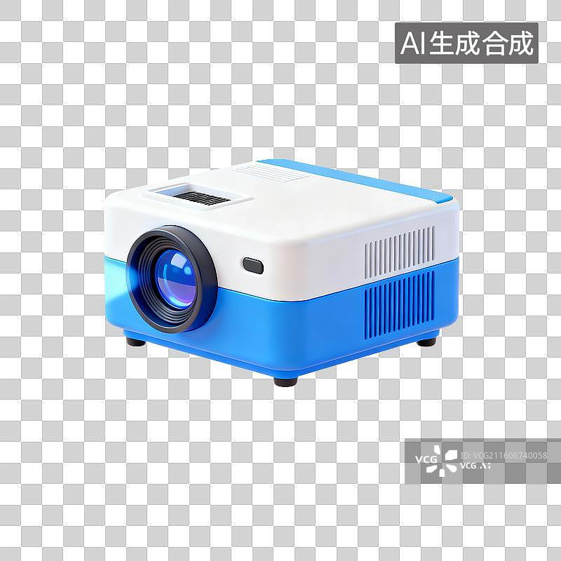【AI数字艺术】3D渲染，投影仪，多媒体，视频，播放器，办公用品，免抠元素图片素材