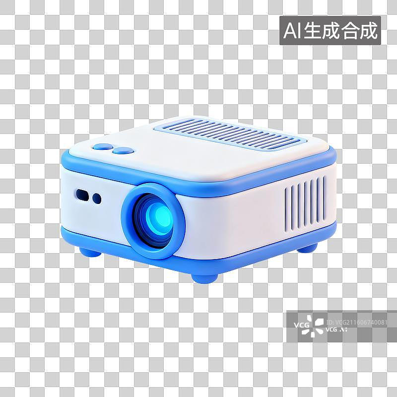 【AI数字艺术】3D渲染，投影仪，多媒体，视频，播放器，办公用品，免抠元素图片素材