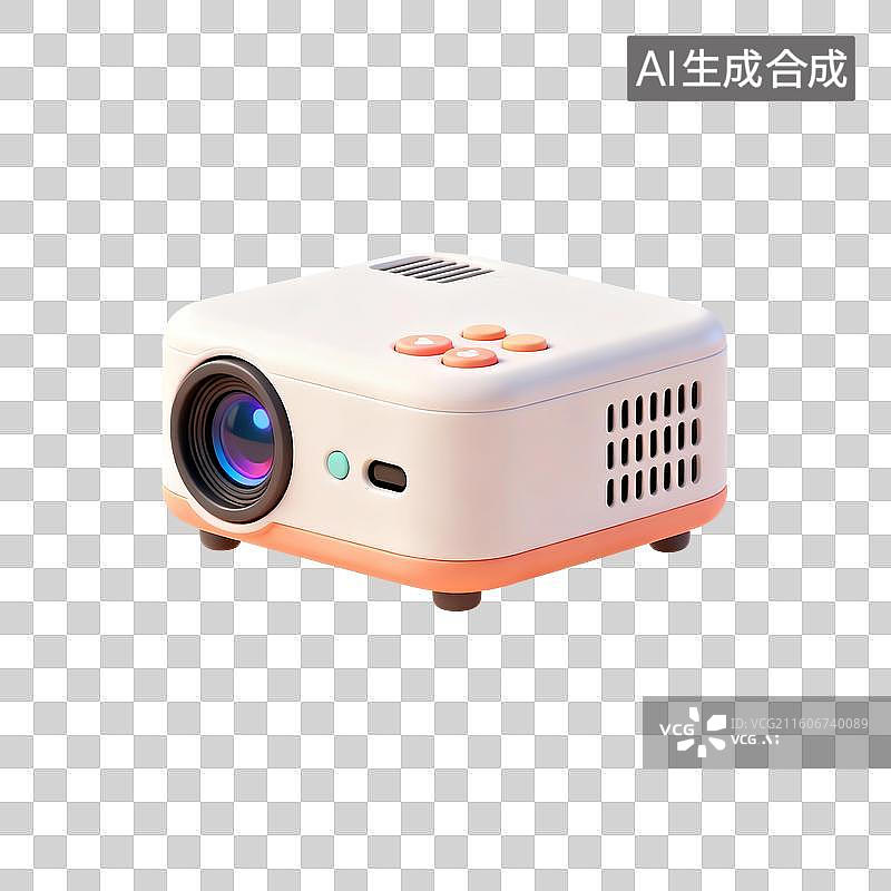 【AI数字艺术】3D渲染，投影仪，多媒体，视频，播放器，办公用品，免抠元素图片素材