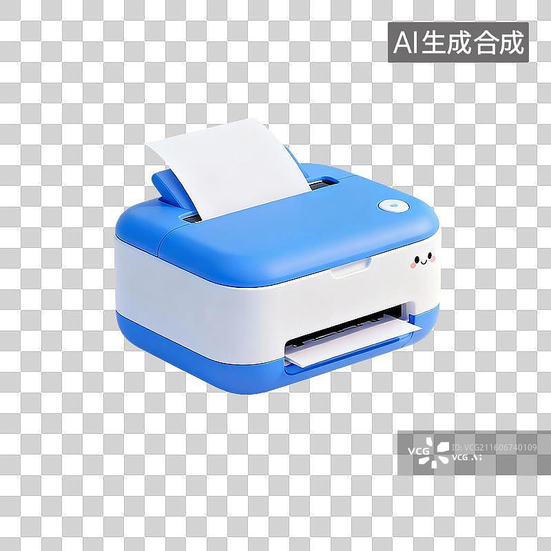【AI数字艺术】3D渲染，打印机，喷墨打印机，复印机，打印，文件，免抠元素图片素材