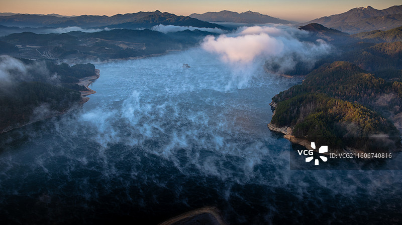 罗田天堂寨湿地日出图片素材