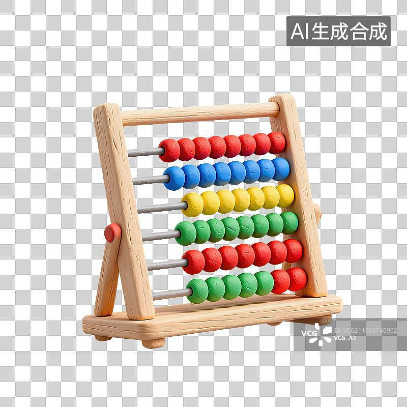【AI数字艺术】3D粘土风格母婴亲子主题儿童计数算珠学习教具元素图片素材