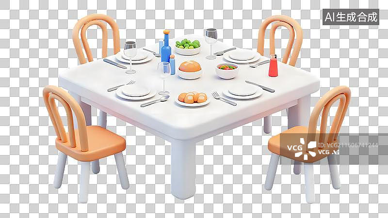 【AI数字艺术】儿童餐具玩具套装图片素材