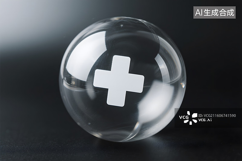 【AI数字艺术】透明十字符号医疗元素图片素材