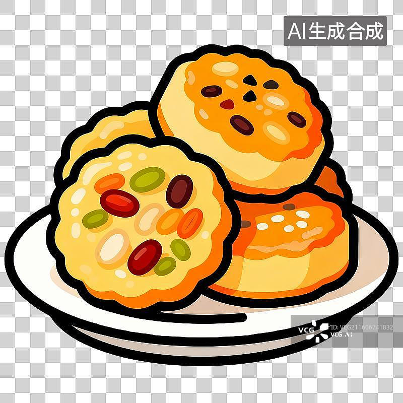 【AI数字艺术】完整的八宝油糕元素图片素材