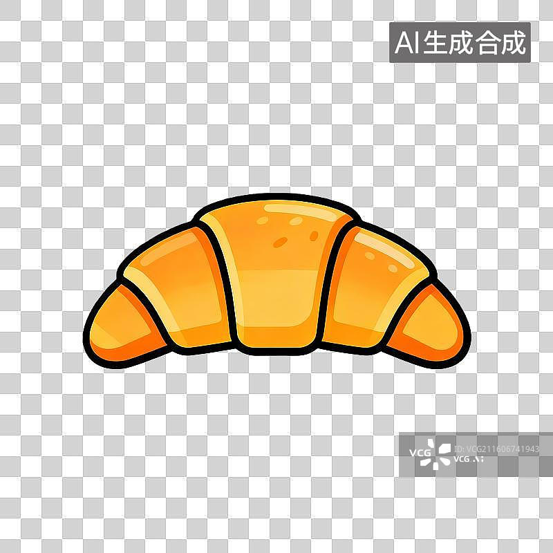 【AI数字艺术】颜色鲜亮的完整牛角包元素图片素材