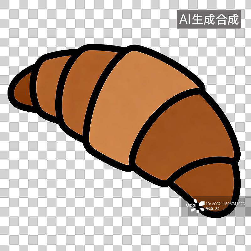 【AI数字艺术】颜色鲜亮的完整牛角包元素图片素材