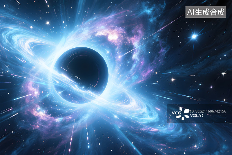 【AI数字艺术】星际漩涡能量喷射图片素材