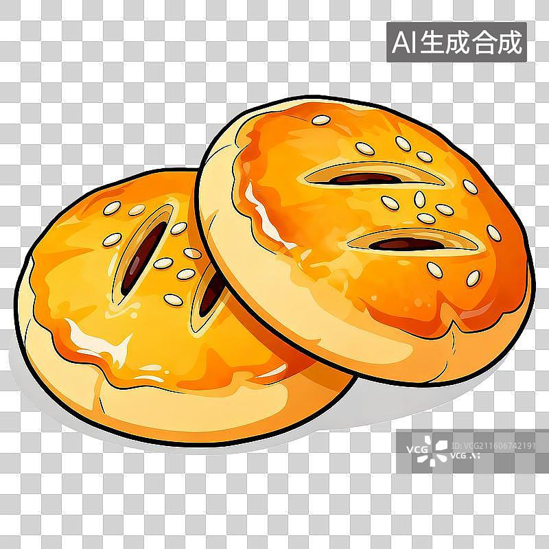 【AI数字艺术】美味的老婆饼图片素材