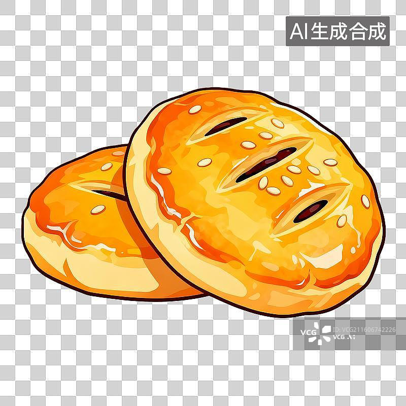 【AI数字艺术】美味的老婆饼图片素材