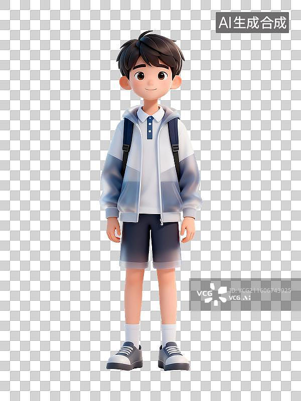 【AI数字艺术】穿着校服的中学生图片素材