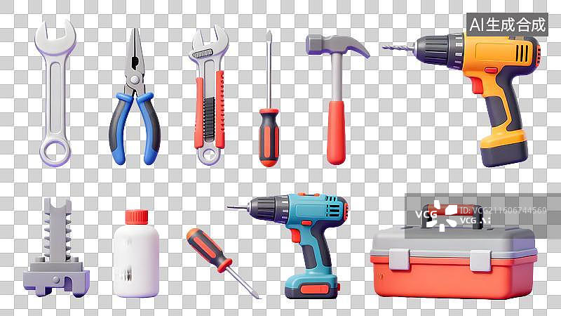 【AI数字艺术】卡通工具套装图片素材