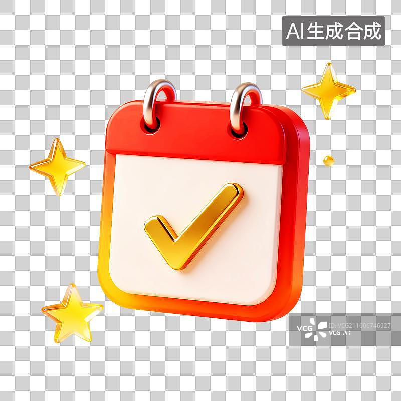 【AI数字艺术】实现计划完成目标卡通可爱星星日历图标图片素材