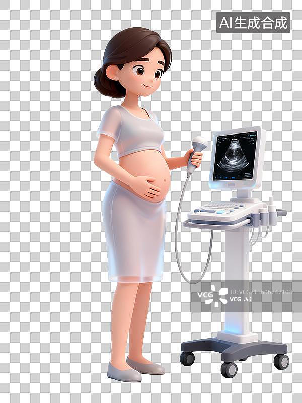 【AI数字艺术】孕妇进行产前超声检查图片素材