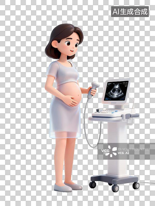 【AI数字艺术】孕妇进行产前超声检查图片素材
