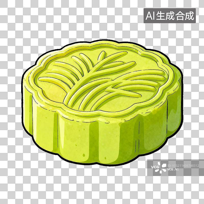 【AI数字艺术】手绘中式方形绿豆糕图片素材