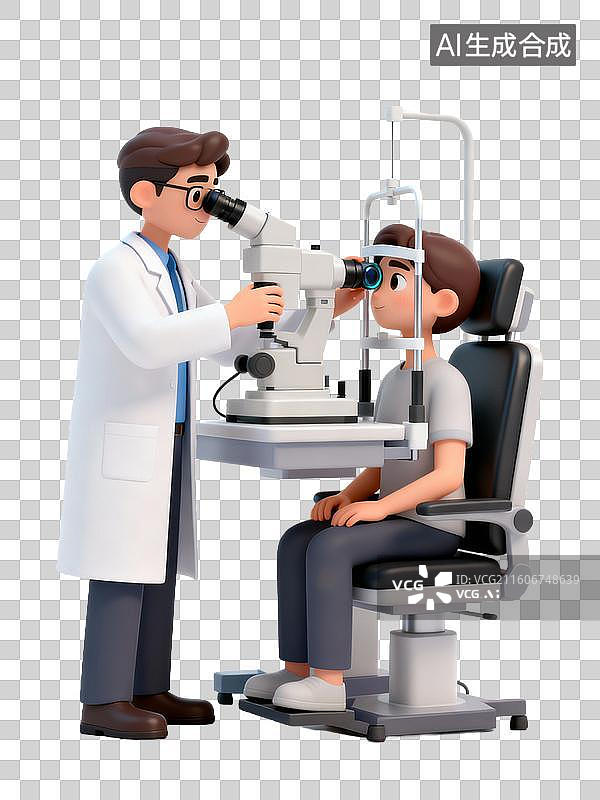 【AI数字艺术】眼科医生为患者进行视力检查图片素材