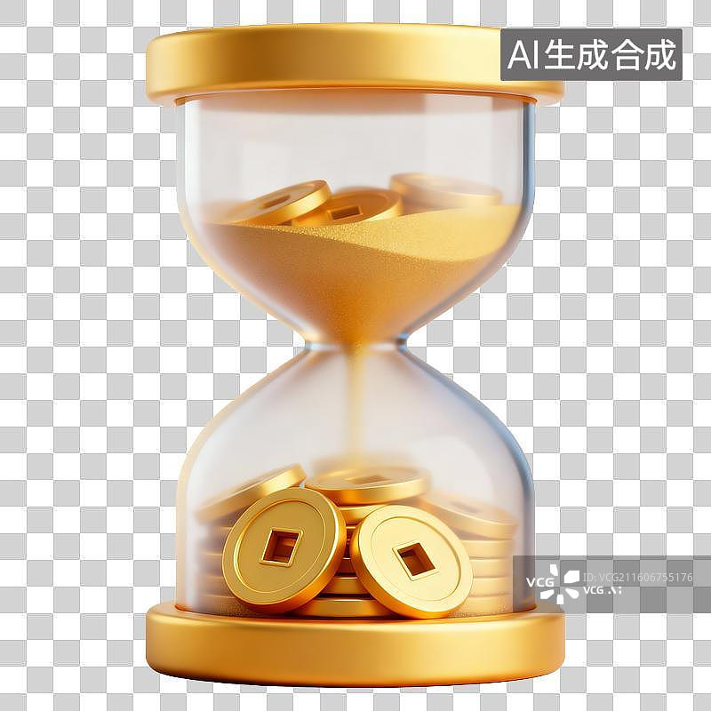 【AI数字艺术】金融沙漏图标图片素材