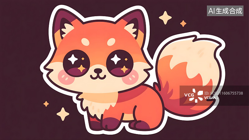 【AI数字艺术】卡通狐狸图案图片素材
