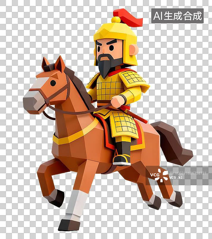 【AI数字艺术】Q版黄忠骑马图片素材