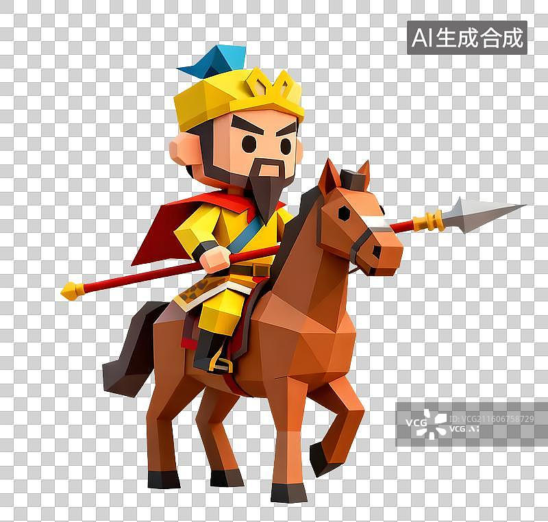 【AI数字艺术】Q版黄忠骑马图片素材