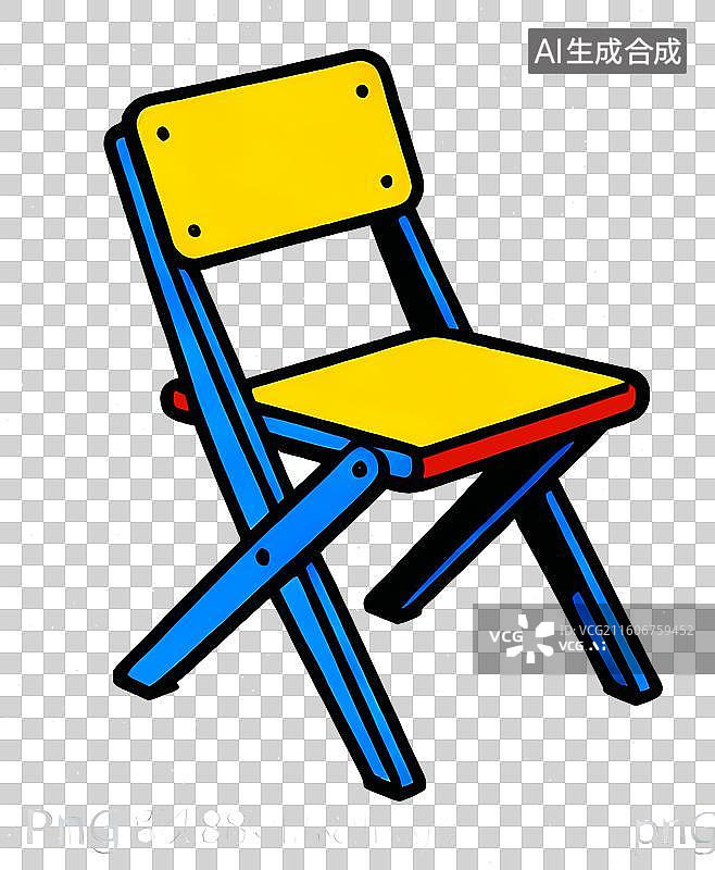 【AI数字艺术】免扣卡通扁平风椅子元素图片素材