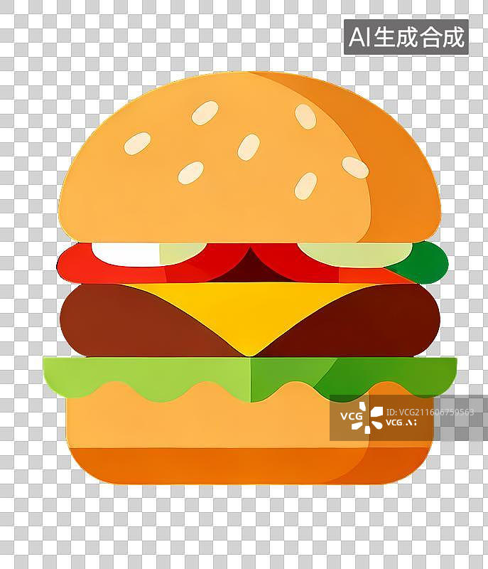【AI数字艺术】免扣美味汉堡元素图片素材