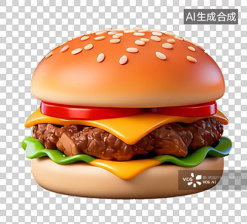 【AI数字艺术】免扣美味汉堡元素图片素材
