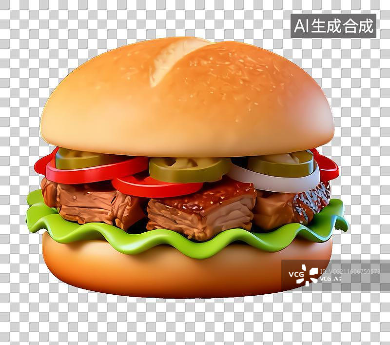 【AI数字艺术】免扣美味汉堡元素图片素材