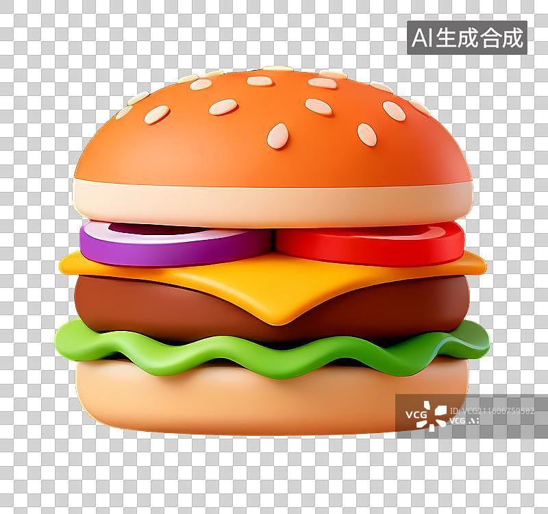 【AI数字艺术】免扣美味汉堡元素图片素材