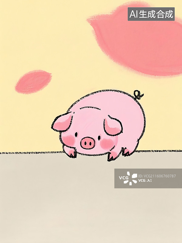 【AI数字艺术】可爱的小猪卡通插画图片素材