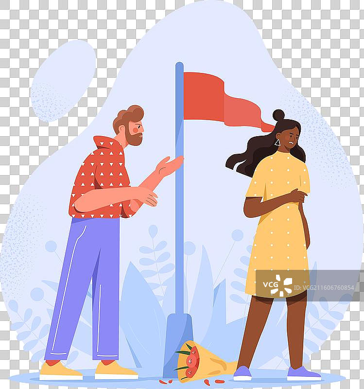 恋爱中的危险信号：男人和女人在争吵图片素材