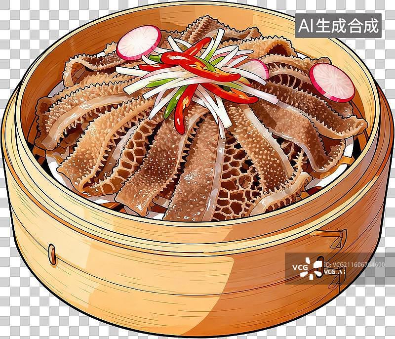 【AI数字艺术】传统美食早茶2D水彩扁平插画粤菜港式广式早茶点心美味糕点小吃插画元素免抠图形图片素材