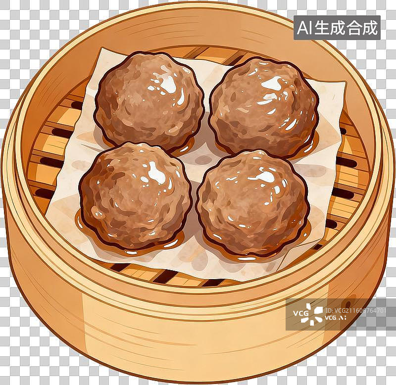 【AI数字艺术】传统美食早茶2D水彩扁平插画粤菜港式广式早茶点心美味糕点小吃插画元素免抠图形图片素材