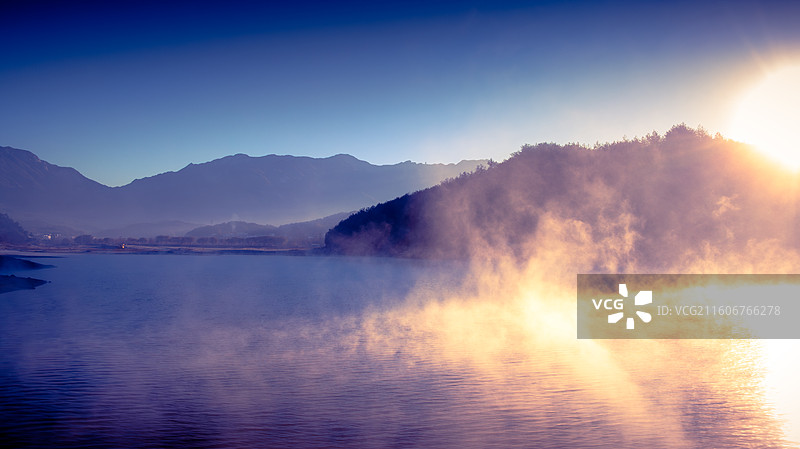 罗田天堂寨湿地日出图片素材