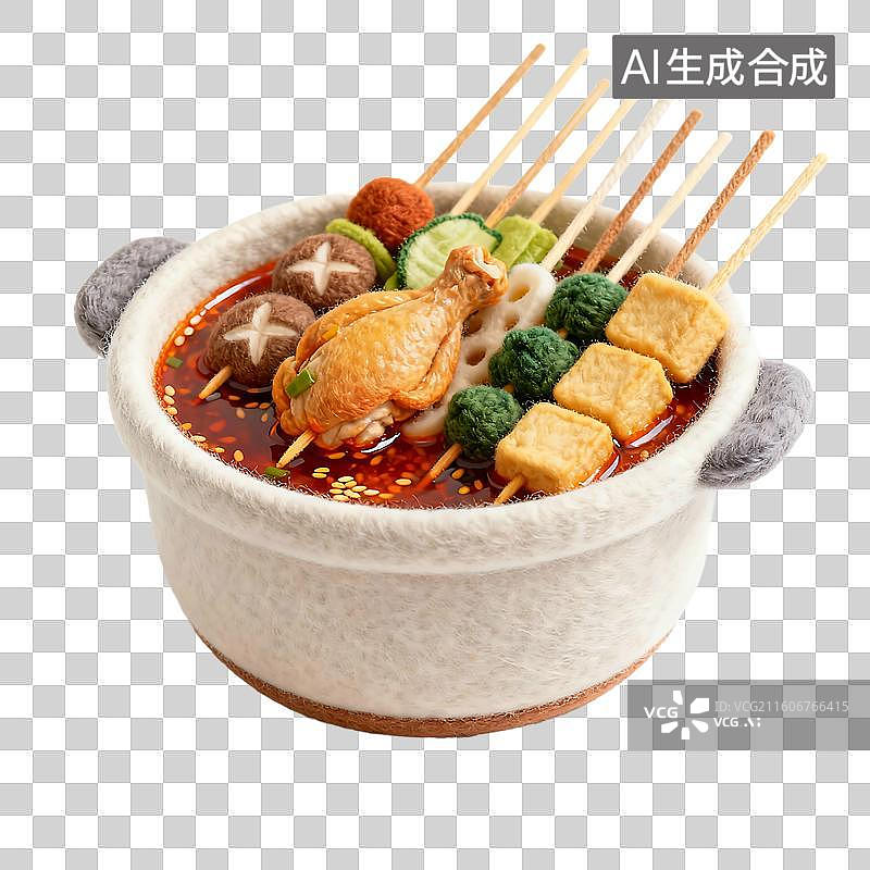 【AI数字艺术】可爱温馨毛毡风格年夜饭美食元素图片素材