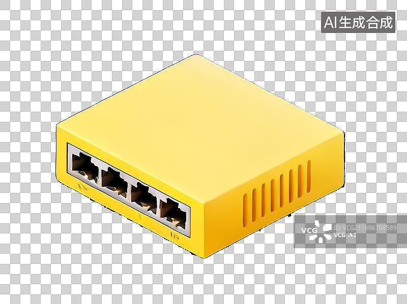 【AI数字艺术】免扣卡通路由器网络科技元素图片素材