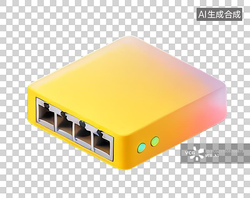 【AI数字艺术】免扣卡通路由器网络科技元素图片素材