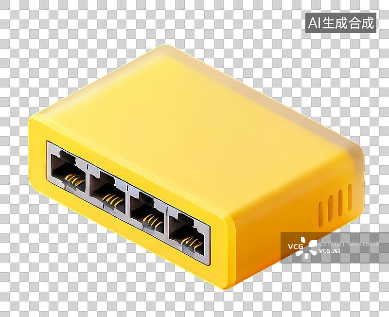 【AI数字艺术】免扣卡通路由器网络科技元素图片素材