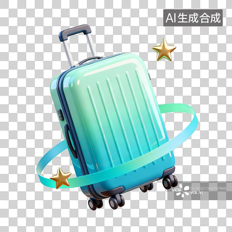 【AI数字艺术】3d卡通粘土质感二十四节气小暑大暑行李箱装饰元素图片素材