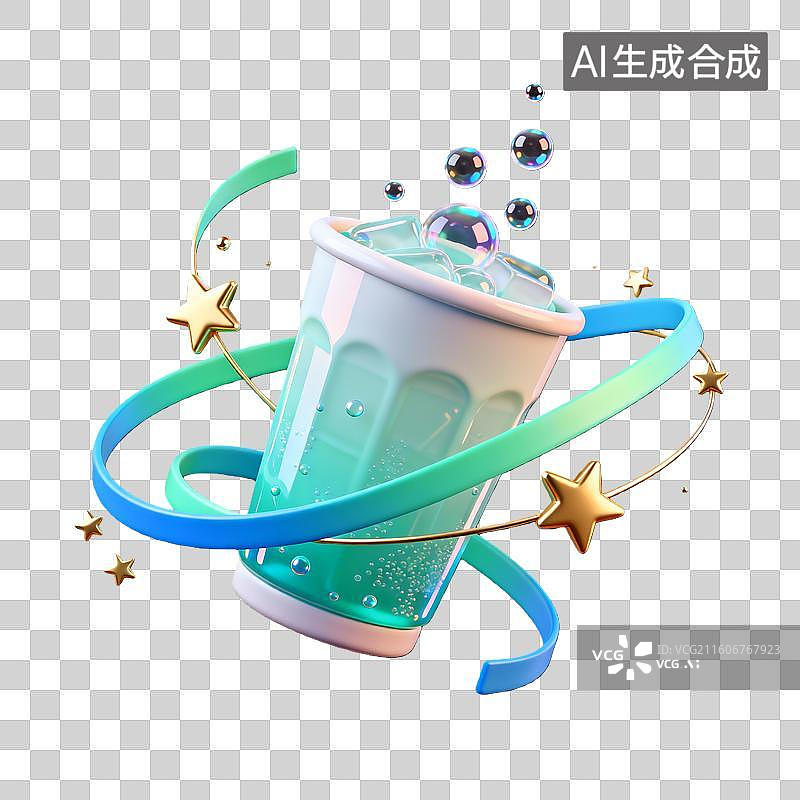 【AI数字艺术】3d卡通粘土质感二十四节气小暑大暑解渴饮料装饰元素图片素材